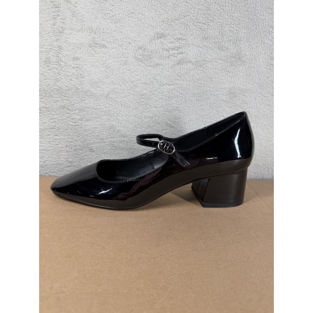 Steve Madden Hawke Mary Jane Pump Women 10M Black Patent Block Heel Square Toe